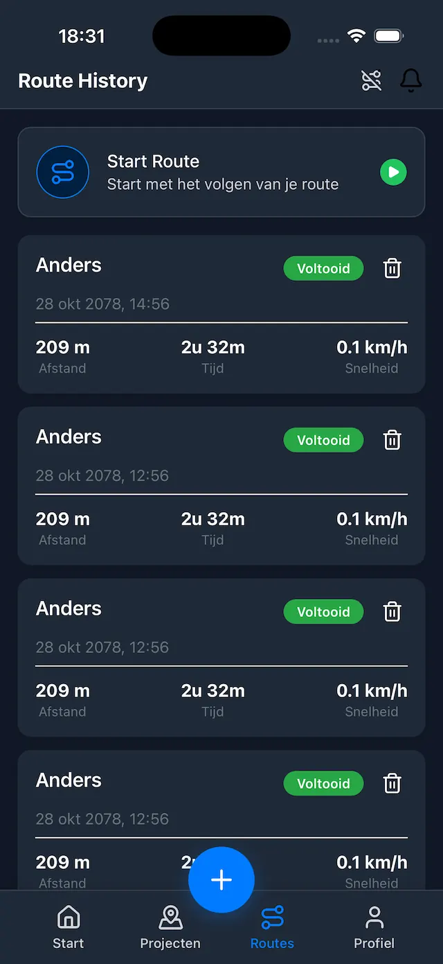 Mobiliteit: routegeschiedenis